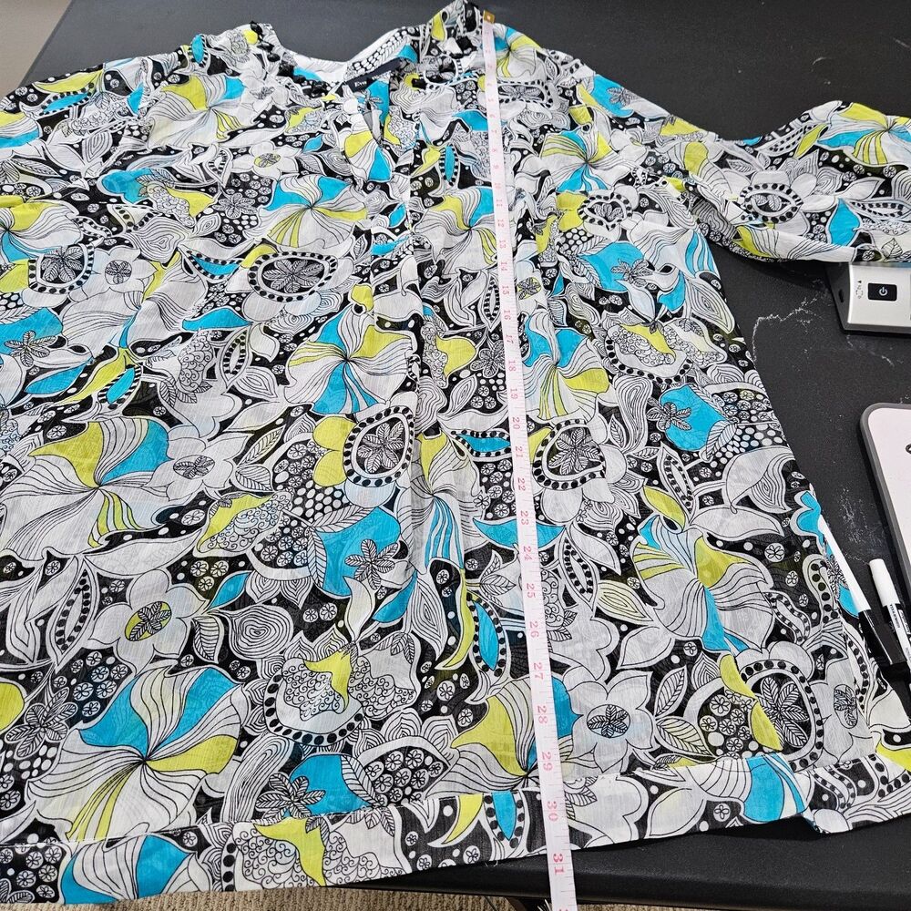 Evan Picone Womens Popover Top Plus Size 20W Multicolor Boho Office Feminine - Picture 9 of 10